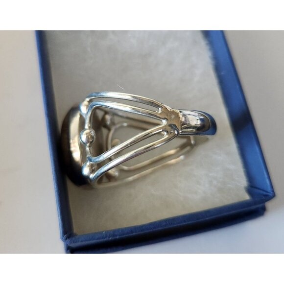 Ring Petrified Palmwood  Silver   Size 13 1/2  10 gr Stone 20 x 15 mm  Jerry Fra - Picture 12 of 14